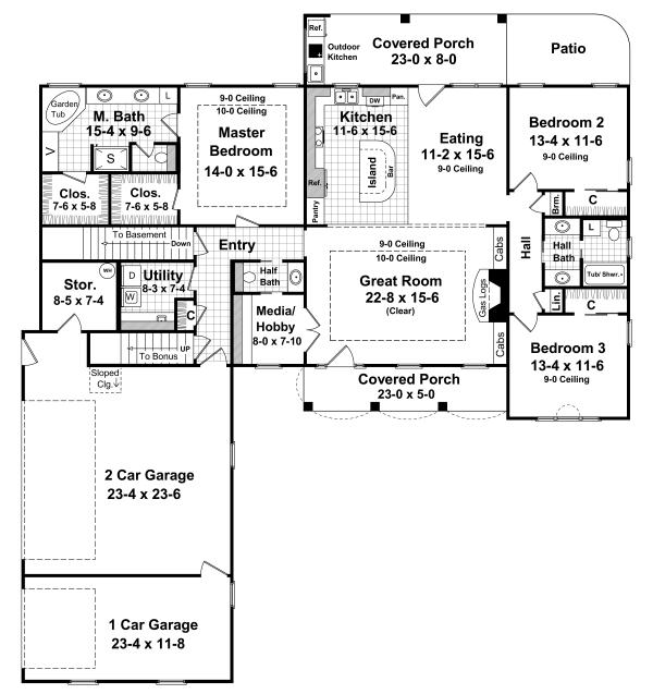 Main Floor Plan for House Plan #213122
