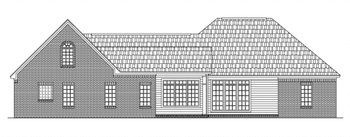Rear Elevation for House Plan #213152