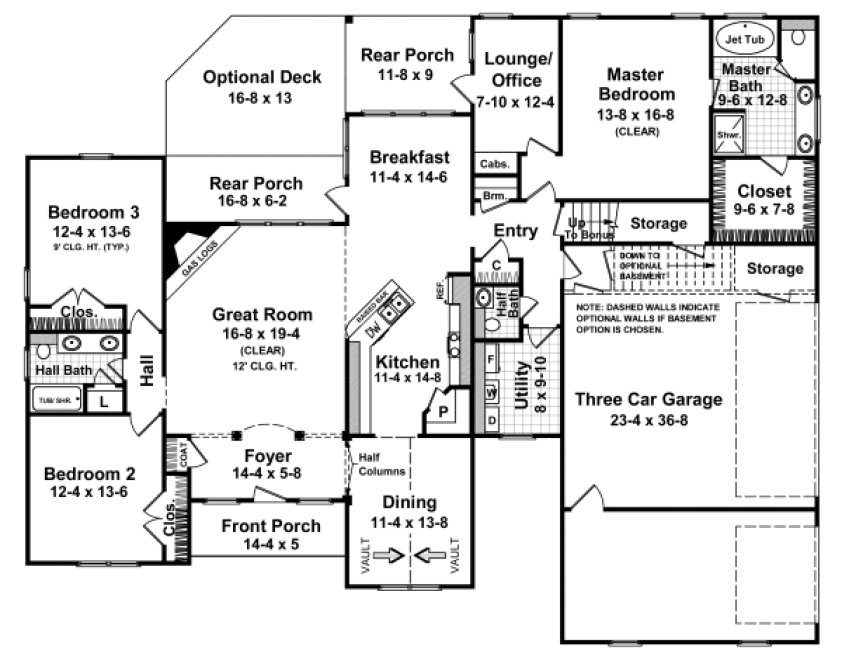 Main Floor Plan for House Plan #213152
