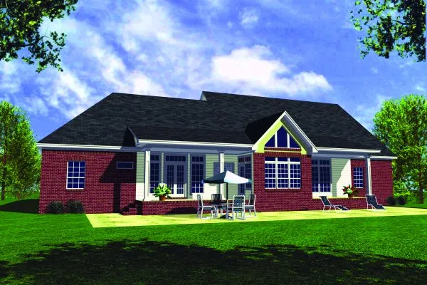 Rear Elevation for House Plan #210012