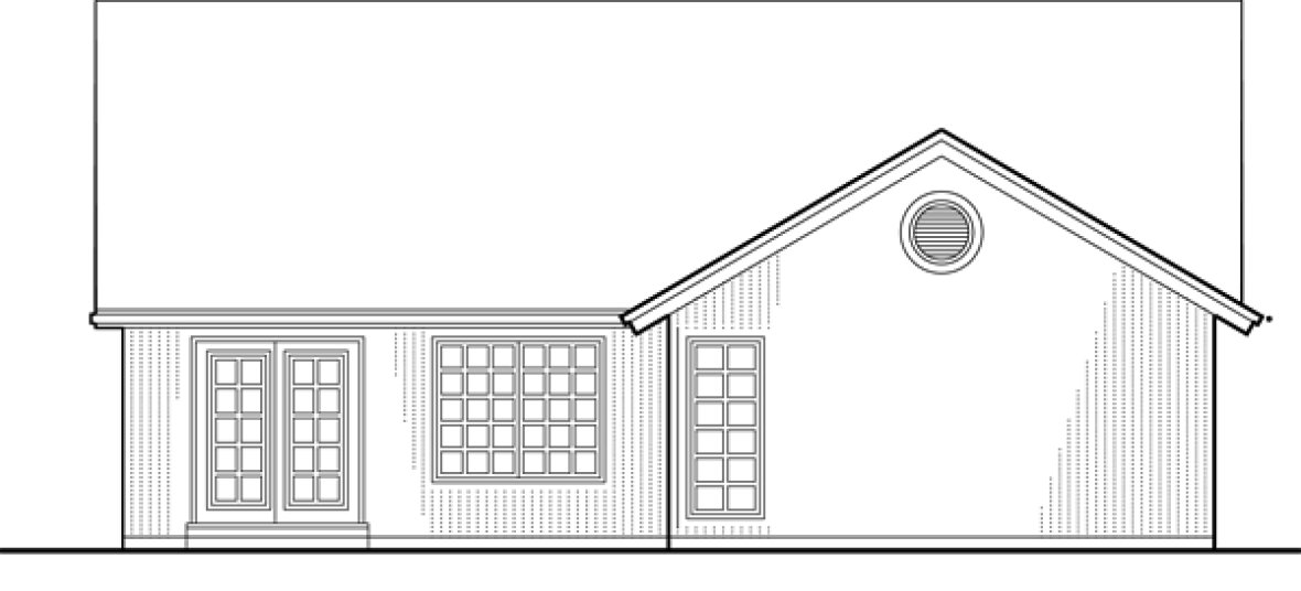 Rear Elevation for House Plan #321231