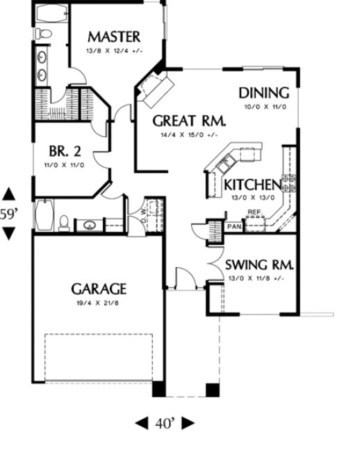 Main Floor Plan for House Plan #321231