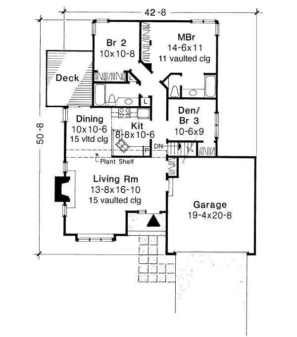 Main Floor Plan for House Plan #296017