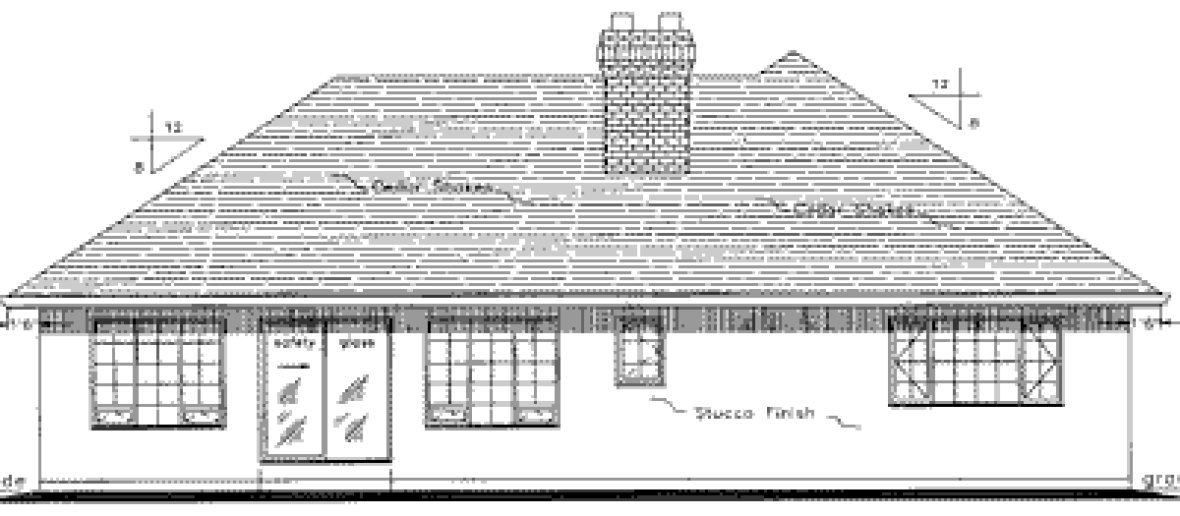Rear Elevation for House Plan #133698