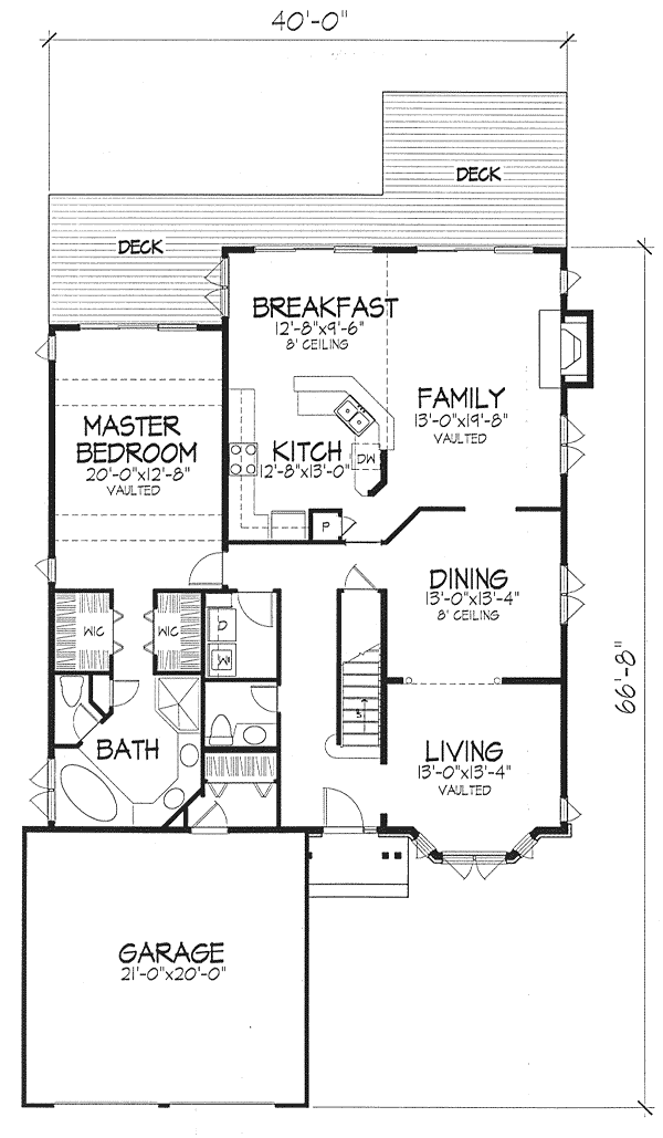 Main Floor Plan for House Plan #294059