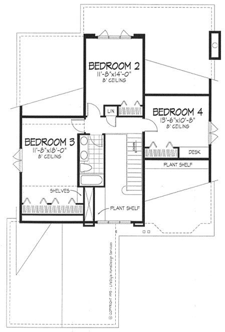 Second Floor Plan for House Plan #294059