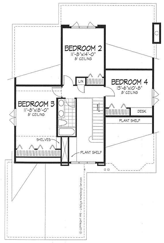 Second Floor Plan for House Plan #294059
