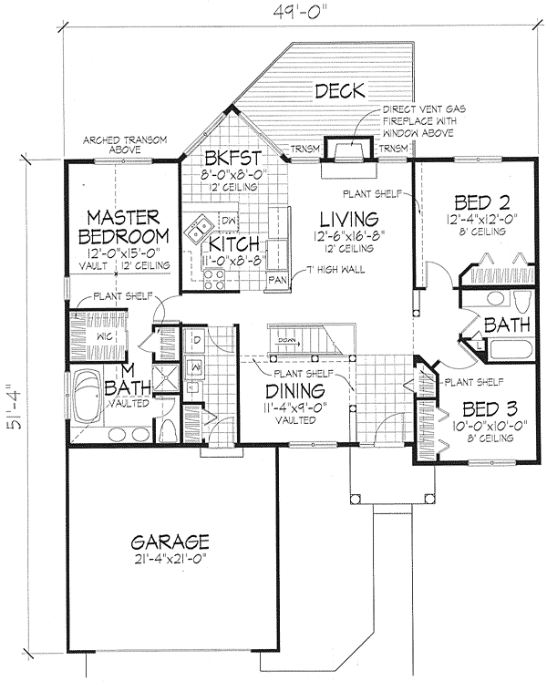 Main Floor Plan for House Plan #297059