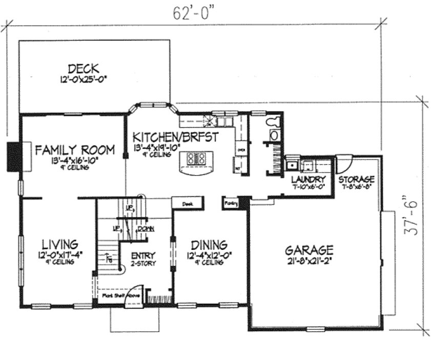 Main Floor Plan for House Plan #294159
