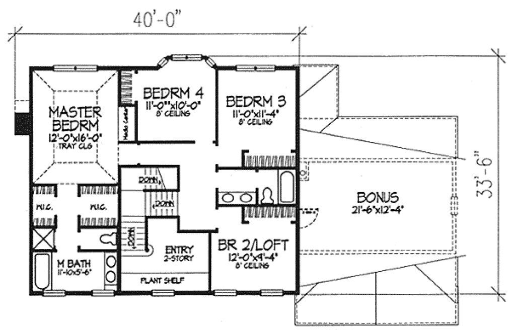 Second Floor Plan for House Plan #294159