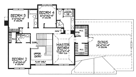Second Floor Plan for House Plan #290259