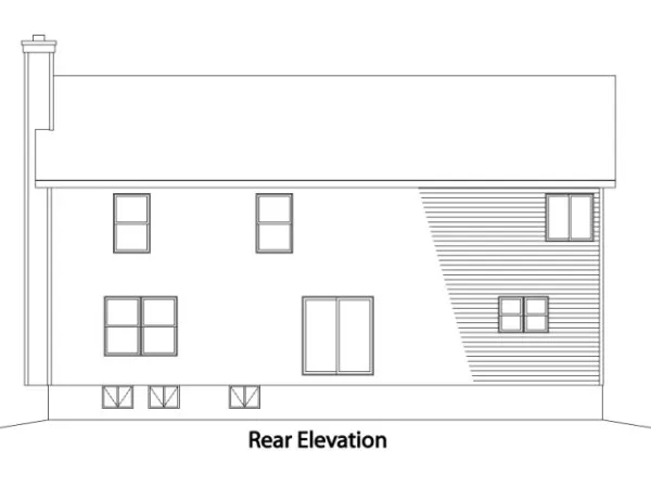Rear Elevation for House Plan #415102