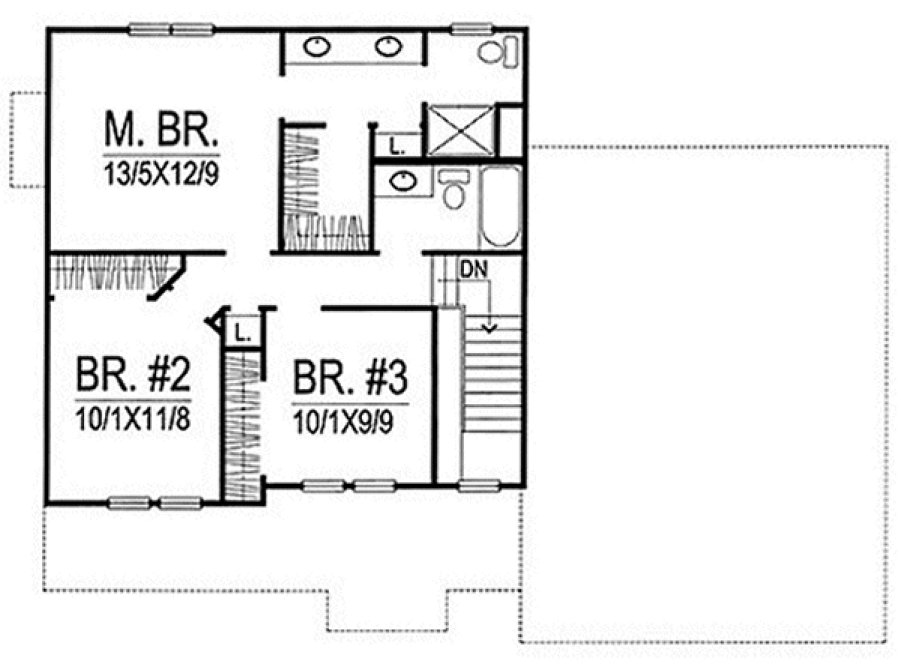 Second Floor Plan for House Plan #291000