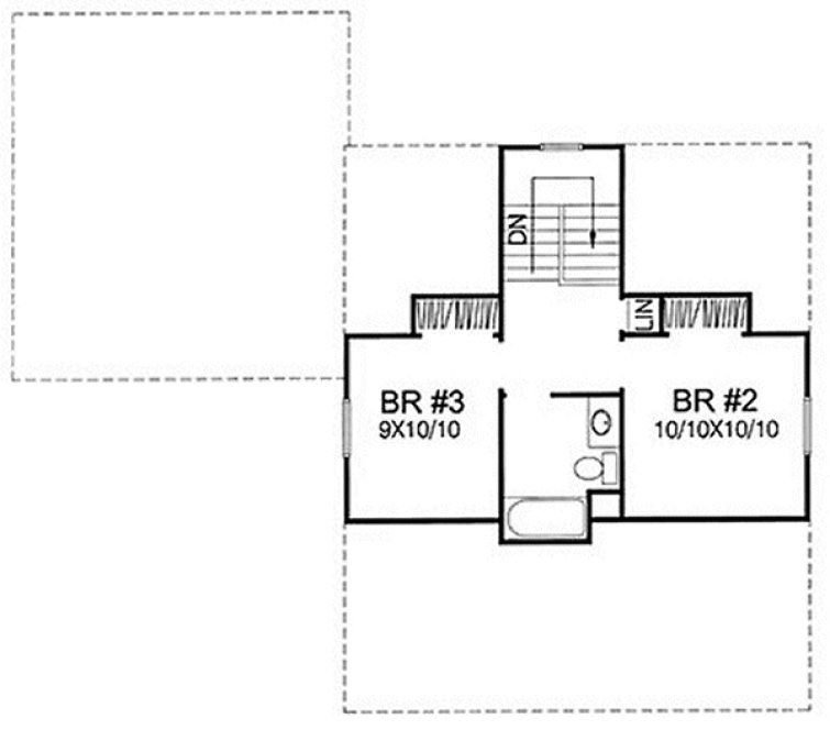 Second Floor Plan for House Plan #293000
