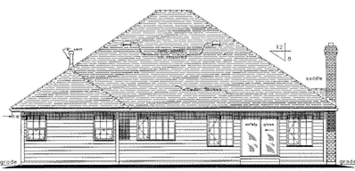 Rear Elevation for House Plan #137698