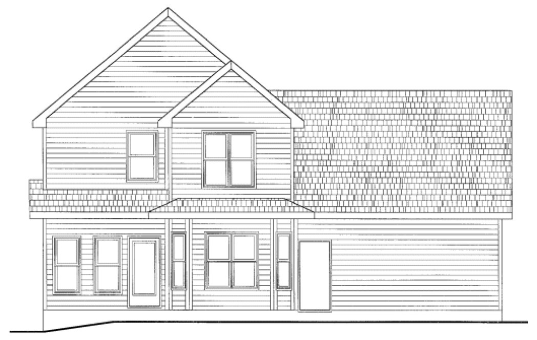 Rear Elevation for House Plan #153176