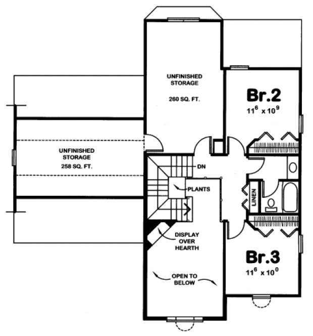 Second Floor Plan for House Plan #153176