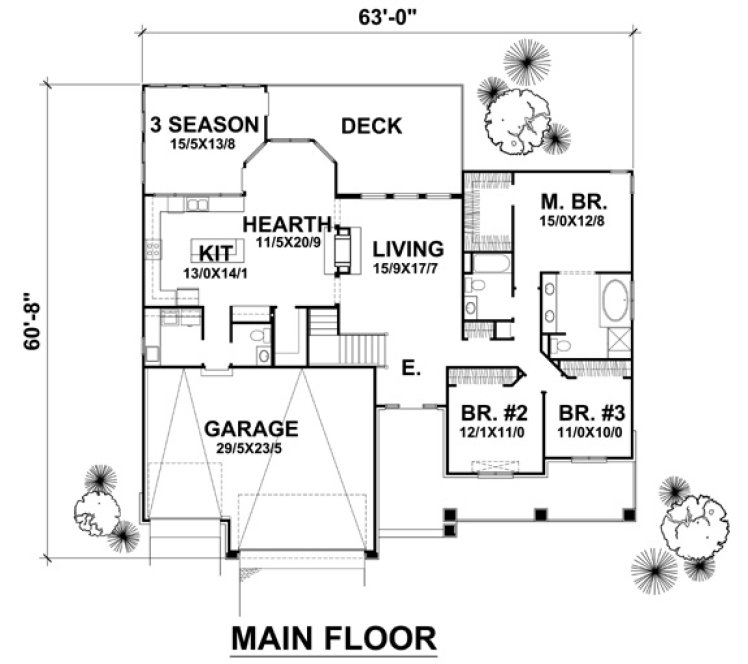Main Floor Plan for House Plan #291022