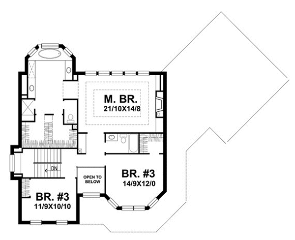 Second Floor Plan for House Plan #297022