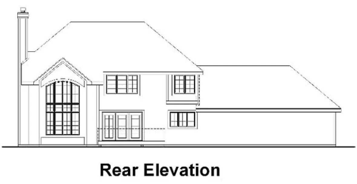 Rear Elevation for House Plan #294822