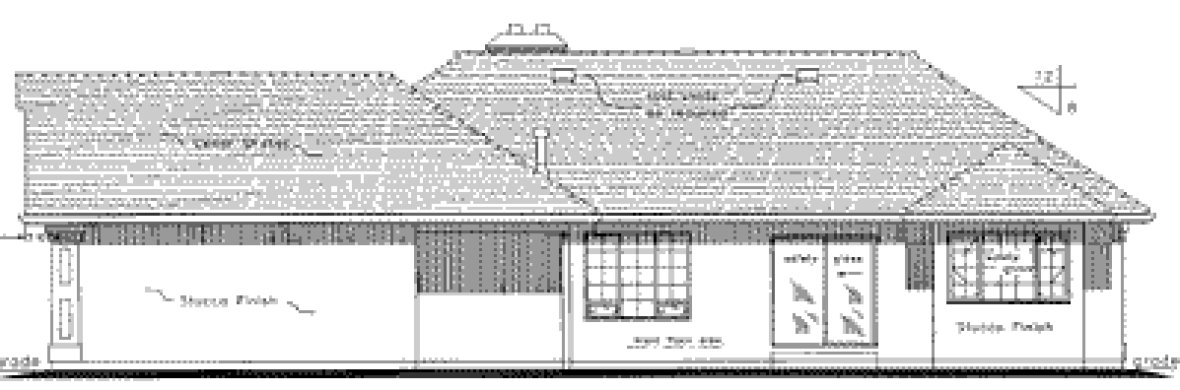 Rear Elevation for House Plan #130798
