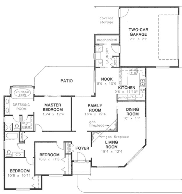 Main Floor Plan for House Plan #130798