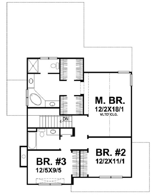 Second Floor Plan for House Plan #291622