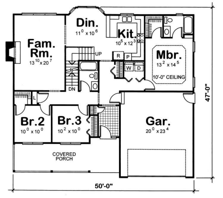 Main Floor Plan for House Plan #154376