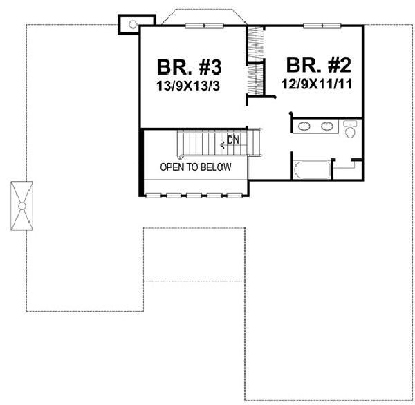 Second Floor Plan for House Plan #292122