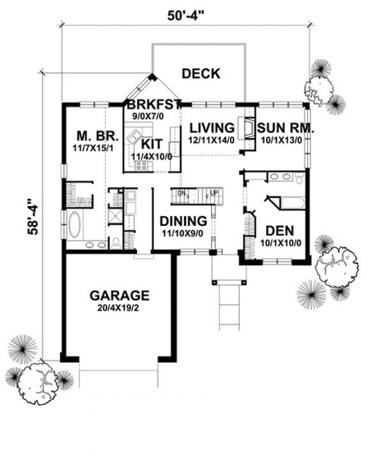 Main Floor Plan for House Plan #293122