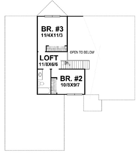 Second Floor Plan for House Plan #293122