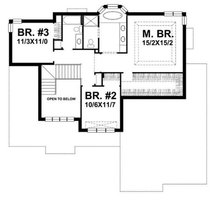 Second Floor Plan for House Plan #295522
