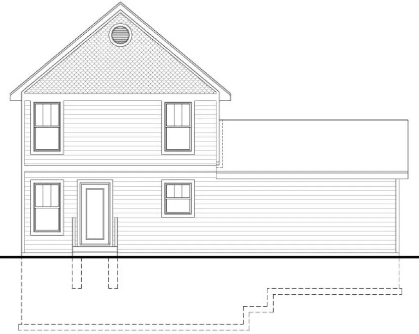 Rear Elevation for House Plan #292622