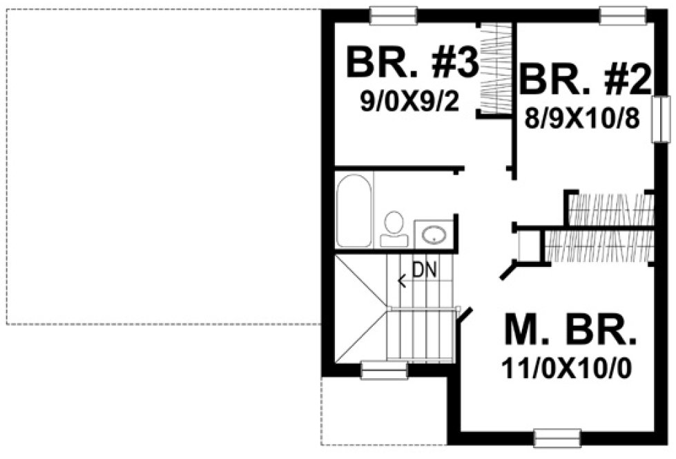 Second Floor Plan for House Plan #292622