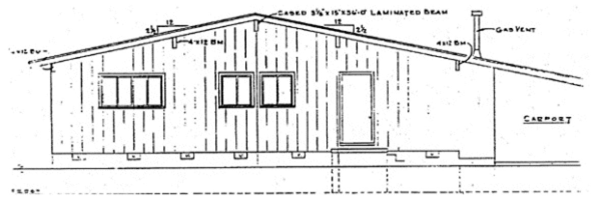 Rear Elevation for House Plan #184701