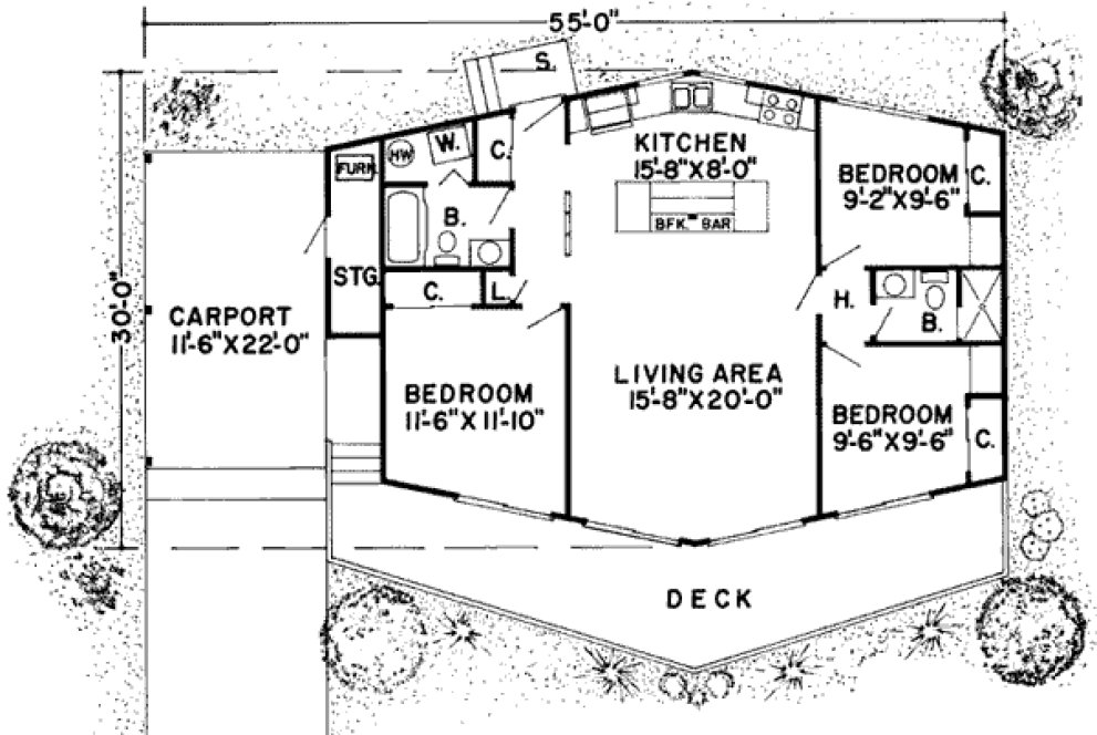 Main Floor Plan for House Plan #184701