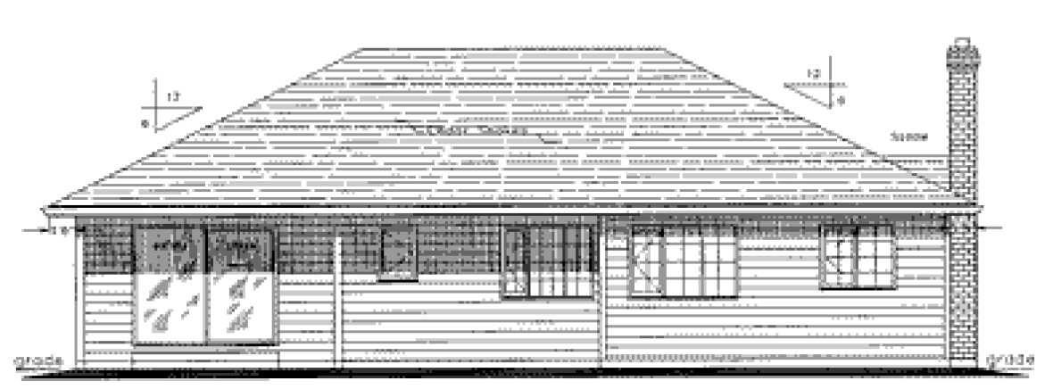 Rear Elevation for House Plan #131009