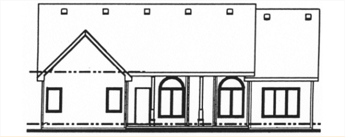 Rear Elevation for House Plan #158476
