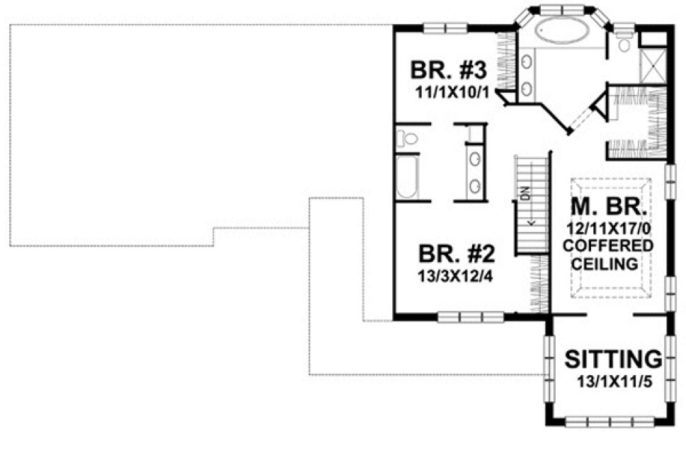 Second Floor Plan for House Plan #297262