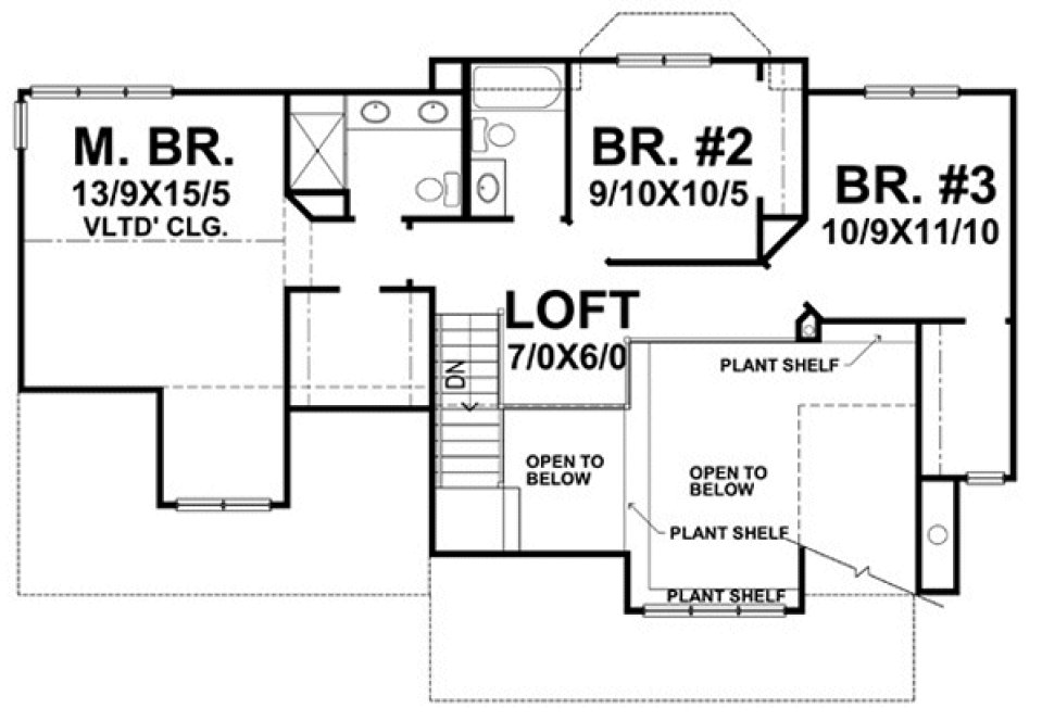 Second Floor Plan for House Plan #297522