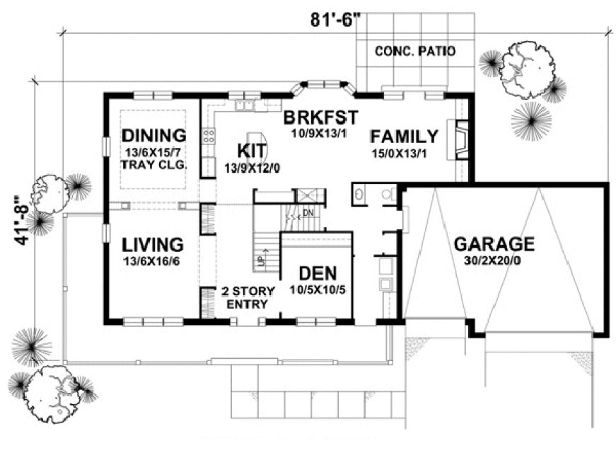 Main Floor Plan for House Plan #294522