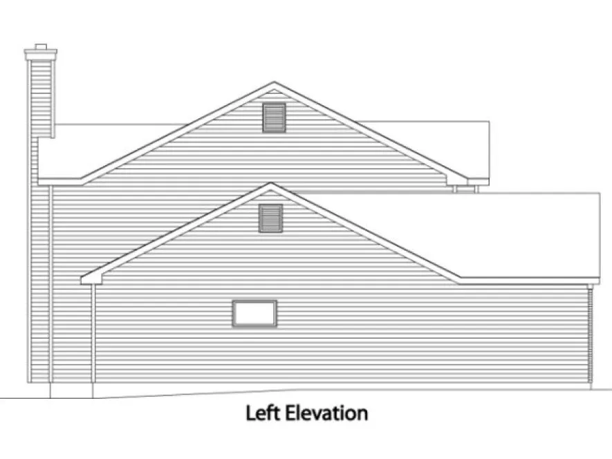 Left Elevation for House Plan #415002
