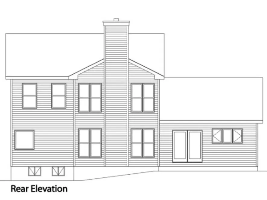 Rear Elevation for House Plan #415002