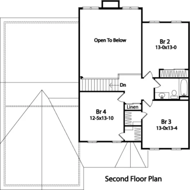Second Floor Plan for House Plan #415002
