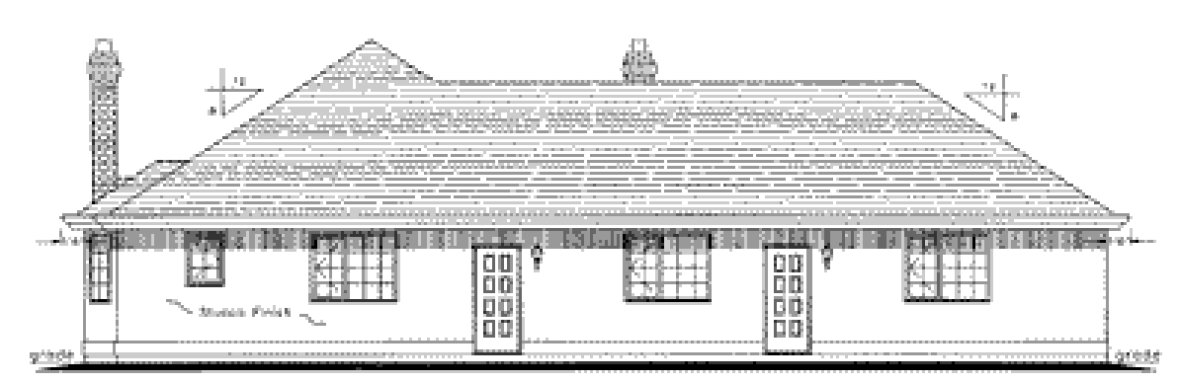 Rear Elevation for House Plan #133009