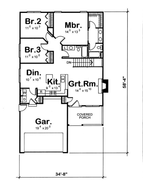 Main Floor Plan for House Plan #150576