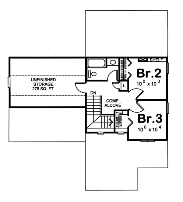 Second Floor Plan for House Plan #150876