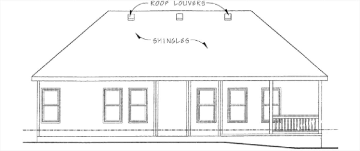 Rear Elevation for House Plan #157876