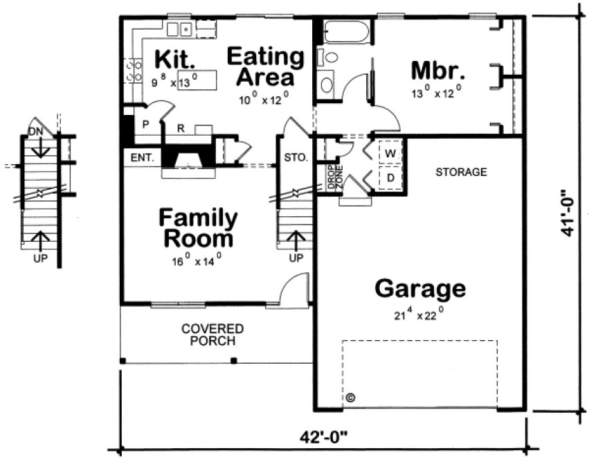 Main Floor Plan for House Plan #158876