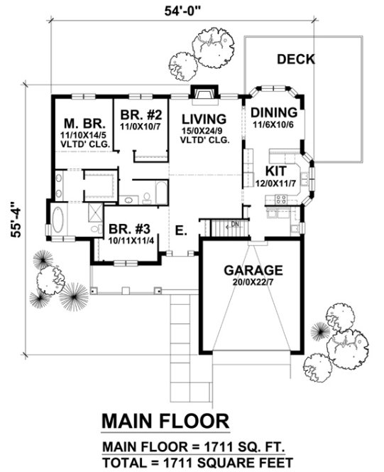 Main Floor Plan for House Plan #298522